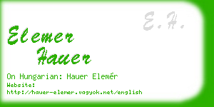 elemer hauer business card