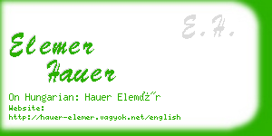 elemer hauer business card